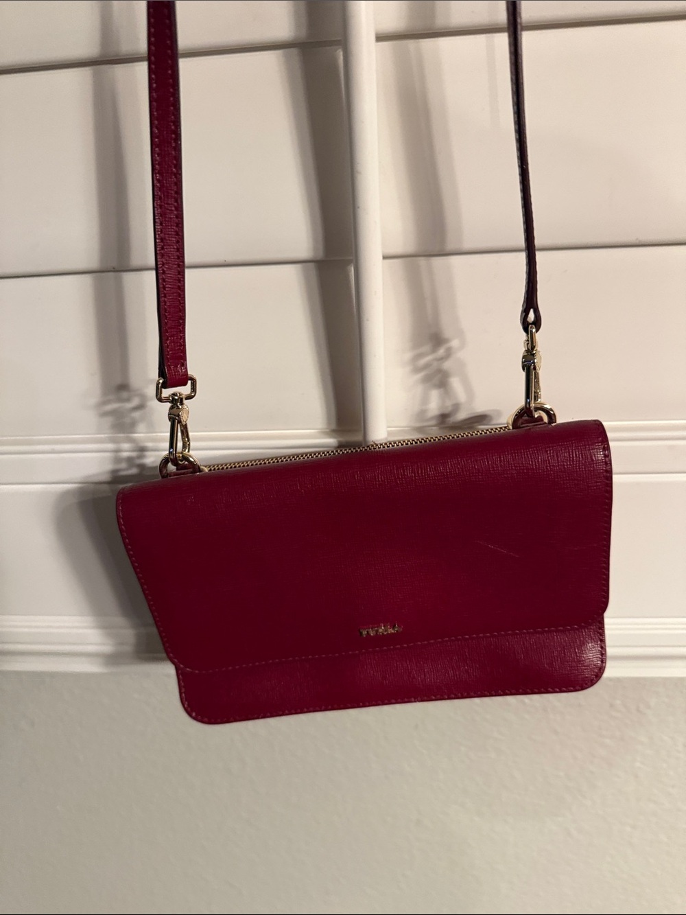Furla Riva 2 in 1 Separable Wallet & Crossbody Bag Deep Raspberry Pink - Picture 11 of 12